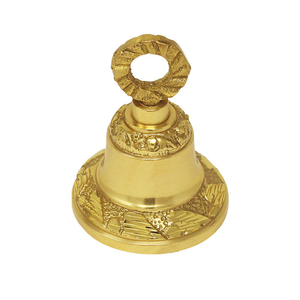 Cloche ronde artisanale en laiton massif de qualité supérieure, petite, pour décoration de Noël, à suspendre au mur, très vendue - Product Image 4