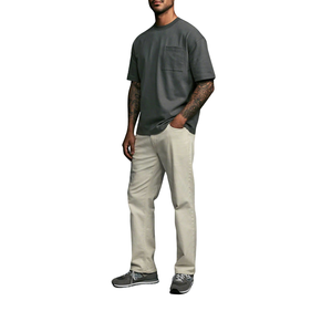Custom Logo Men's <b>T</b>-<b>Shirt</b> Relaxed Fit Supersoft Cotton Drop Shoulder Solid Color Casual Heavyweight <b>Pocket</b> 100% Cotton Blank - Product Image 4