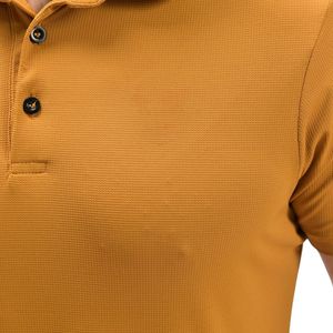 Polo en coton jaune moutarde personnalisé pour homme, manches courtes, décontracté, uniforme de golf, coupe classique, fabricant OEM, vêtements en gros - Product Image 3