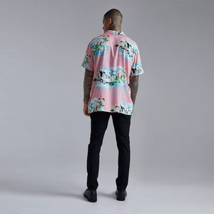 Camisa para Hombre con Estampado 3D, Manga Corta, Cuello en V Cubano, Estilo Hawaiano, Holgada, para Vacaciones de Verano y Playa - Product Image 2