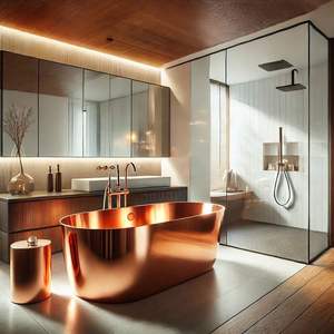 Bañera de Lujo de Latón de Grado Hotelero, Bañera Independiente de Metal Sólido para Villa, Spa en Casa y Diseño Interior de Baño Premium - Product Image 2