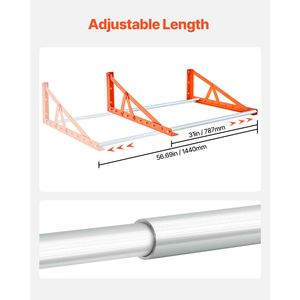 Scaffale Porta Pneumatici in Acciaio Resistente da Parete Q235, Ripiani Regolabili per Pneumatici da R14 a R20 Pollici, Scaffalatura di Stoccaggio da 31 a 56 Pollici - Product Image 4