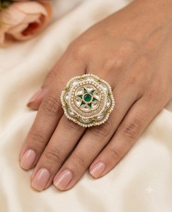 Wholesale Traditional Indian Bridal Kundan <b>Adjustable</b> <b>Ring</b> Gold Plated Round Finger <b>Ring</b> Fine Jewellery Ethnic Festive Wear <b>Ring</b> - Product Image 2