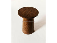 Luxuriöser Massivholz-Sockelhocker Minimalistischer Runder Holz-Beistelltisch Skandinavischer Stil Holz-Akzenthocker Handgefertigt Massiv