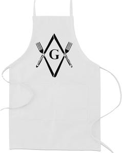 Delantal de Cocina Masónico con Diseño de Compás y Espadales - [Royal] Poliéster y Algodón Premium - Product Image 2