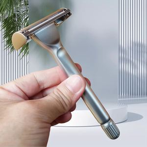 Rasoir de sécurité professionnel en acier inoxydable à double tranchant pour rasage humide, pour barbier, hommes et femmes, avec 10 pièces - Product Image 3