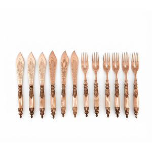 Vintage Mother of Pearl Cutlery Set Antique Silver Plated <b>Dessert</b> Knives and <b>Forks</b> Wholesale Wedding Fine Dining Flatware - Product Image 6