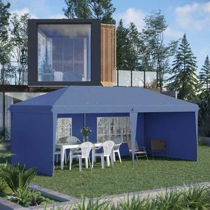 Tenda Pop-up Blu per Feste con 4 Pareti Laterali, Gazebo 10 X 20 per Matrimoni - Product Image 1