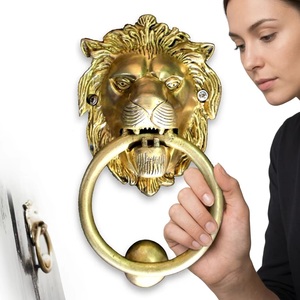 Cast Iron Industrial Lion Head <b>Door</b> Knocker Ring Oval Furniture Handle for Cabinet Drawer Wardrobe Dining Durable Design - Product Image 5