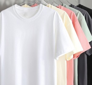 Bangladesh CN Factory Price Custom Logo Embroidery OEM 180G Pure Cotton Crew <b>Neck</b> Short Sleeve Unisex T Shirt - Product Image 4
