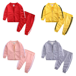 Conjunto Deportivo para Niños y Bebés, Chaqueta con Cierre y Pantalones Deportivos con Franja Lateral, Ropa Deportiva de Algodón, Venta al Por Mayor OEM, Multicolor - Product Image 6