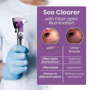 ชุดตรวจหูแบบพกพาพร้อมไฟส่องหูสแตนเลสขนาดเล็ก พร้อมกล้องไฟเบอร์ออปติกขยาย 3 เท่า  พร้อมหัวเปลี่ยนสำรอง และหลอดไฟสำรองสำหรับป้องกัน - Product Image 4