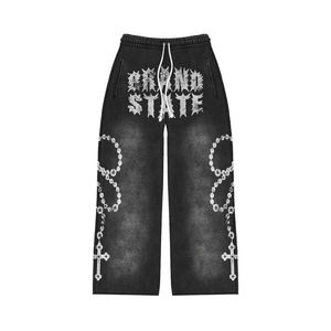 Chándal de Hombre Talla Grande con Hombros Caídos |   Conjunto de Algodón Suave con Estampado Serigrafiado |   OEM Personalizado al por Mayor - Product Image 3