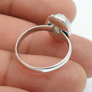 Anillo de Plata de Ley 925 Hecho a Mano con Gema Druzy Engastada, Anillo de Promesa, Joyería de Estilo Bohemio a Precio de Mayoreo - Product Image 4