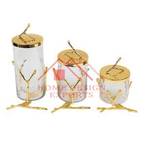 Metal <b>Glass</b> <b>Foods</b> Container for Kitchen 2023 New Design Modern Decorative Canister Freshness Preservation for Hotels Restaurants - Product Image 6