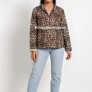 Chaqueta de Invierno para Mujer, Estilo Boho Indio, Acolchada, con Bordado de Algodón, Estampado de Leopardo, Hecha a Mano, Venta Caliente 2026 - Product Image 2