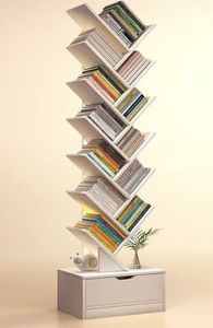 Multi Tier Tree Design Bookcase Wooden Storage <b>Shelf</b> with Drawer for Home Decoration - Product Image 3