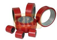 Roulettes en polypropylène rouge haute durabilité, polyuréthane PU, pour chariots à palettes manuels, roues de charge robustes, antistatiques, galvanisées