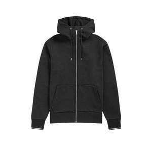 Custom Wholesale Men Full Zip Up Hoodie Heavyweight Cotton <b>Fleece</b> Blank Sweatshirt Oversized Streetwear Unisex <b>Black</b> Hoodie - Product Image 3