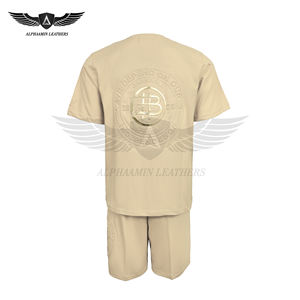 Conjunto de 2 Piezas de Camiseta y Pantalones Cortos de Doble Hilo Personalizados para Verano - Product Image 2