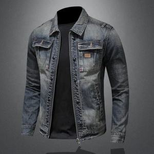 Vestes en jean streetwear pour hommes au design élégant, 100% coton, logo personnalisé, avec tissu en toile pour le sport - Product Image 4