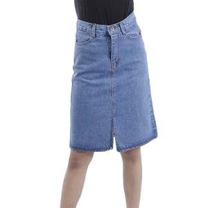 Minifalda vaquera vintage sexy para mujer, casual, con abertura, cintura regular, estilo trompeta sirena, transpirable - Product Image 3