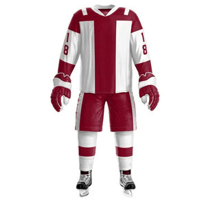 Ensembles de maillots et pantalons de hockey sur glace pour hommes, taille élastique avec cordon de serrage, respirant, anti-UV, nom d'équipe personnalisé, service OEM - Product Image 6