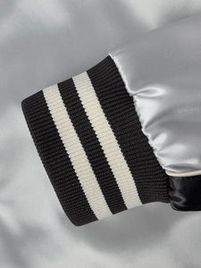 Custom Satin <b>Varsity</b> <b>Jackets</b> 100% Polyester <b>Black</b> <b>and</b> <b>Red</b> Satin Baseball <b>Jacket</b> - Product Image 5