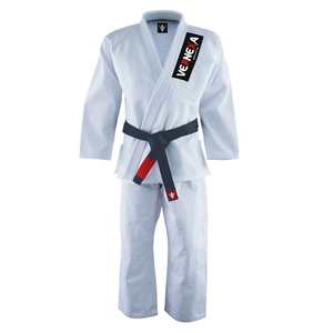 Uniformes de combat personnalisés pour arts martiaux BJJ, Jiu Jitsu, couleur blanche intégrale, logo brodé, ceinture jaune, 100% coton, Karaté BJJ Gi - Product Image 2