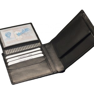 Wholesale Men's Fashion Bifold <b>Wallet</b> Premium Genuine Leather RFID Coin Purse Open Closure Slim Design <b>Card</b> <b>Holder</b> Polyester - Product Image 6