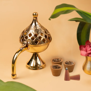 Quemador de Incienso de Latón para Interiores, Ecológico, Decorativo, para un Estilo de Vida Orientado a la Calma, Ayuda para la Práctica de Meditación y Equilibrio - Product Image 4