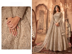 Salwar Kameez con Bordado de Lentejuelas para Boda, Estilo Indio Pakistaní Tradicional para Mujer, Largo hasta el Suelo, Corte Regular - Product Image 2