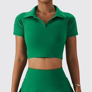 Ensemble de tennis pour femme : haut polo court et jupe-short taille haute, tenue de sport pour le golf et le pickleball avec poche - Product Image 2