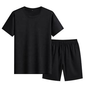 Alta calidad 100% poliéster Atlético ajuste correr Jogging camisetas deportes uniforme cuello redondo activo Casual camiseta pantalones cortos conjuntos para hombres - Product Image 2