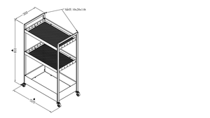 Carrito de Servicio para Hotel Personalizable con Tres Niveles, Estructura de Hierro, Carrito de Comedor o Carrito de Servicio para Bar - Product Image 2