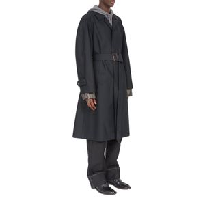 Abrigo tipo gabardina cómodo estilo blazer, largo regular, tejido, ecológico, impermeable, para hombre, para otoño. - Product Image 3