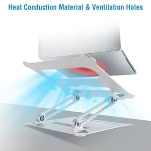 Soporte de Aluminio para Portátil, Ajustable en Ángulo, con Ventilación de Calor y Función de Elevación - Product Image 5