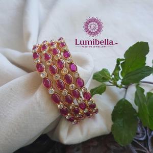 Gold Plated Copper Brass Alloy Kemp <b>Ruby</b> Bangles 2x6-Bohemian Religious <b>Bracelet</b> for Wedding Engagement Party Gift - Product Image 1