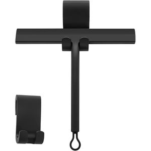 Tergivetro doccia in acciaio inossidabile con lama in silicone, senza foratura, per la pulizia di finestre e specchi, con gancio - Product Image 1