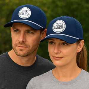 Casquettes de baseball de haute qualité, chapeaux de golf sportifs, logo personnalisé, patchs en caoutchouc PVC, trous découpés au laser, visière incurvée, tissu imperméable - Product Image 5