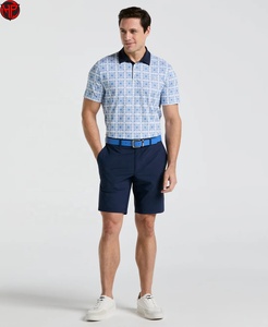Chemise de golf décontractée pour homme, imprimée, à manches courtes, séchage rapide, respirante, en polyester et élasthanne tricoté, avec logo brodé, taille XS - Product Image 2
