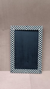 Black and <b>White</b> Frame Floor <b>Mirror</b> for Bedroom Styling Useful for Everyday Fashion And Grooming Routine Handcrafted From India - Product Image 6