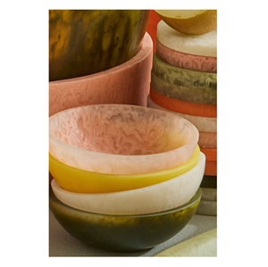 Juego de Tazones Redondos de Resina para Servir, Tazones para Ensalada Hechos a Mano de Alta Calidad, Proveedor Personalizado para Hogar y Hotel - Product Image 5