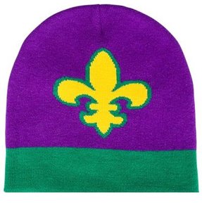 New 2027 Style Model PMARDI GRAS FLEUR DE LIS Y2K Style 100% Acrylic Beanie Hat for Daily Use - Product Image 2