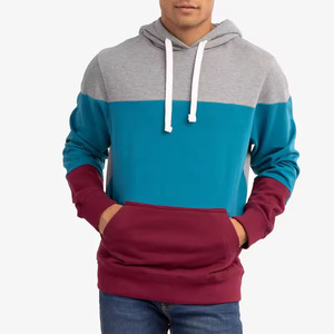 Sudadera con capucha para hombre, estilo panelado, con bolsillos tipo canguro, cordón ajustable y capucha, de alta calidad y precio bajo. - Product Image 5