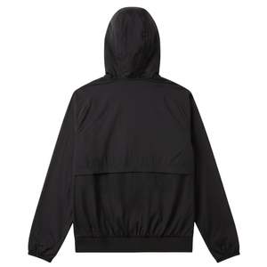 Translucent <b>Black</b> <b>Windbreaker</b> Jacket and Shorts Set for Men Lightweight Hooded Jacket with Elastic Waist Fashion Outdoor Set - Product Image 2