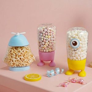 Cheap Price Candy <b>Jar</b> Cute Cartoon Shape PET Clear <b>Plastic</b> Snack Container <b>with</b> Colored <b>Lid</b> for Gummy Cake Candy Vietnam Factory - Product Image 5