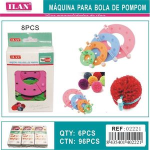 Macchina per fare pompon Ilan, 8 pezzi, strumento per decorazioni fai da te - Product Image 3