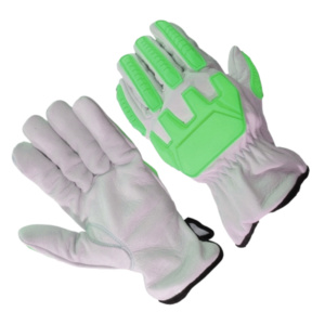 Premium Quality Heavy-Duty Safety Leather Gloves Goat Grain Leather TPR Rubber Latex Aramid Impact Resistant Personal Protective - Product Image 6
