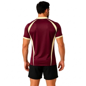 Maillot de rugby à manches courtes pour homme, maillot de sport athlétique, entraînement en plein air, match d'équipe, vêtements de performance - Product Image 2